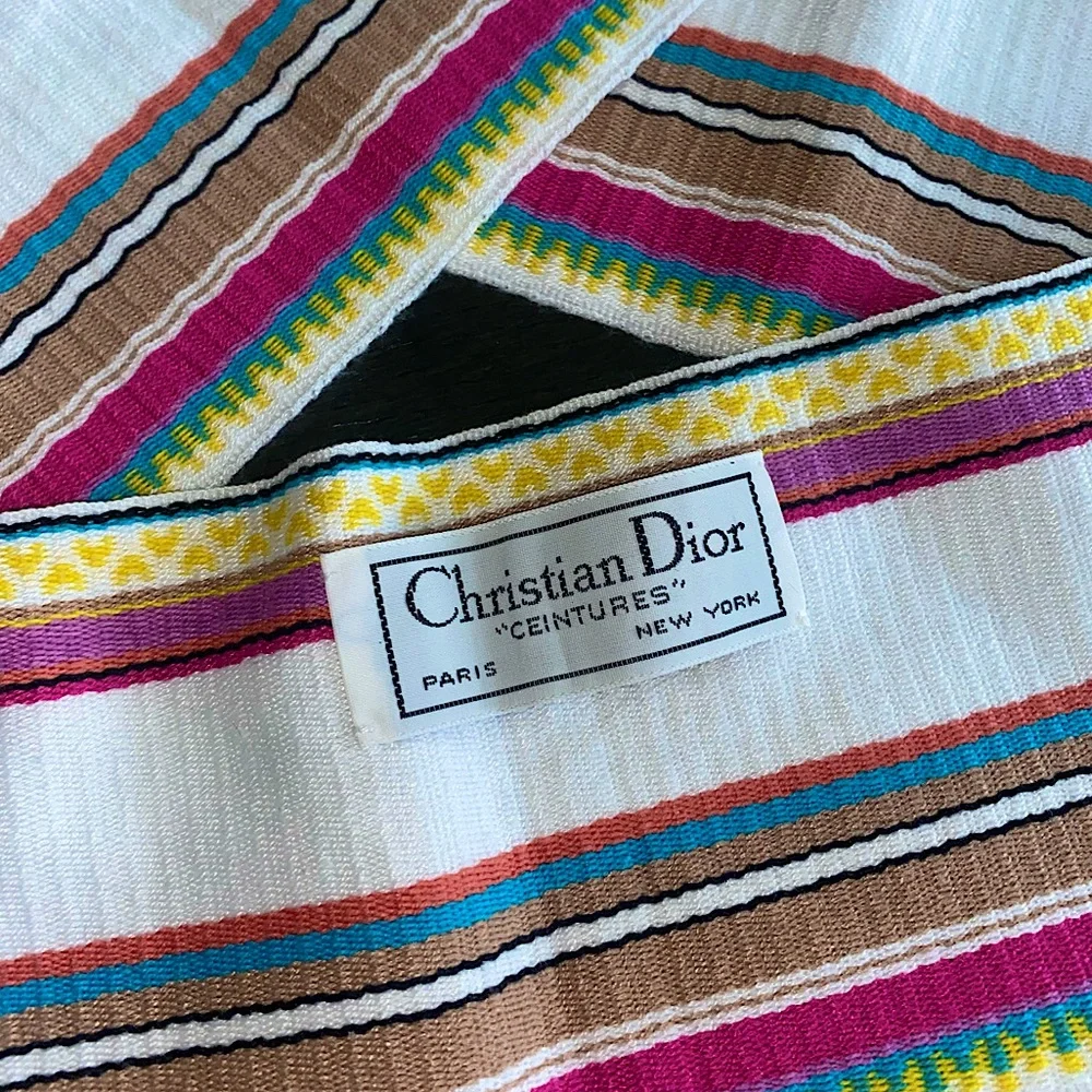 Christian Dior Ceinture RARE vintage woven tie belt - Picture 2 of 7